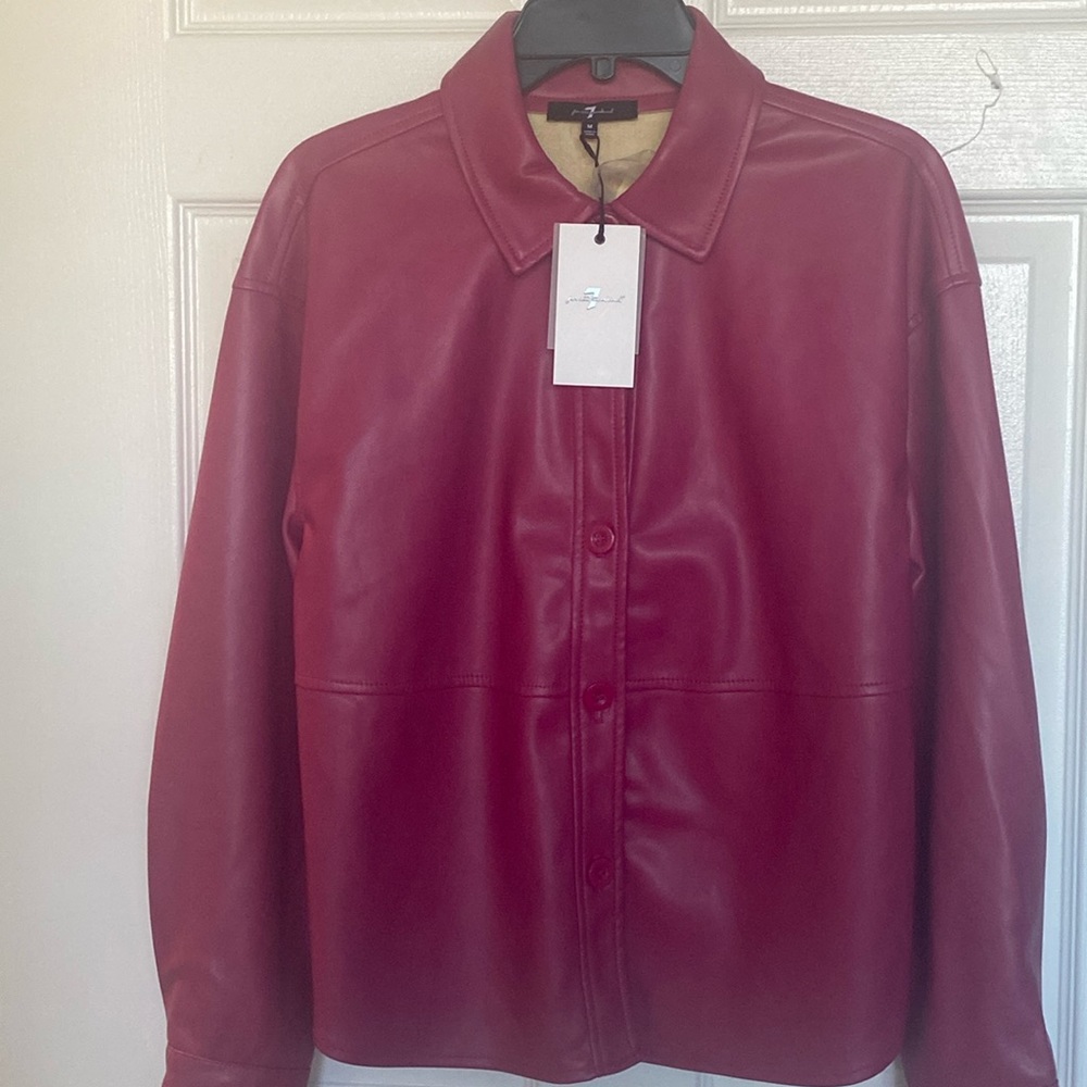 7 For All Mankind Faux Leather Shirt/Shacket